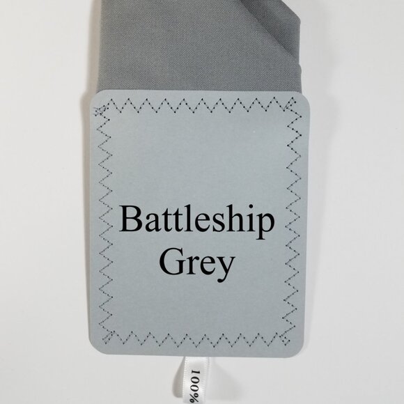 New - Battleship Grey Cotton Pre-Folded Pocket Square Handkerchief Insert - Picture 4 of 7